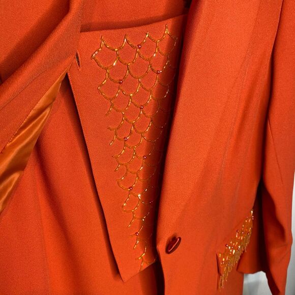 - Stella Louise for KB 2 pc skirt suit set modesty panel beaded satin coll… - Picture 7 of 9